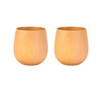ZYKEJJDDAK Paquete de 2 vasos artísticos de madera de base plana producidos para la estabilidad y el disfrute de bebidas multiusos, mejora el disfrute de bebidas de inspiración japonesa, decoración