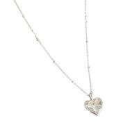 ZYKEJJDDAK Pearls Loves Heart - Collar estético de moda con cadena de clavícula simple para mujeres y niñas, joyería de boda para fiestas, 3.9x3.9in, Metal, No es una piedra preciosa