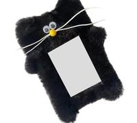 ZYKEJJDDAK Protector de tarjetas de comida mullido con capa de felpa gruesa, prácticas bolsas de almacenamiento esenciales para estudiantes para uso diario, Black, One Size