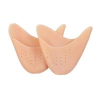 ZYKEJJDDAK Protectores frontales de gel de silicona suave para zapatos de danza con agujero, protector frontal invisible para zapatos de ballet, Tono de piel con agujeros, Talla única