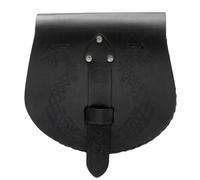 ZYKEJJDDAK Riñonera medieval retro para cinturón, riñonera LARP, accesorios de disfraz renacentista, para mujeres y hombres, Black, 7.8x7.8in