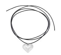 ZYKEJJDDAK Simple Love - Collar de lazo con lazo, cadena de clavícula simple para mujeres y niñas, joyería de boda para fiestas, 4.68x3.51in, Cuerda de aleación de cuero, No es una piedra preciosa