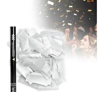 ZyKnaurral 25 cañones de Confeti Multicolor de 31,5 Pulgadas, para Celebrar Bodas, cumpleaños, graduaciones, inauguraciones, Aniversarios, Navidad y Nochevieja (2026). White