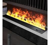 ZyKnaurral Chimenea De Vapor De Agua, Chimenea EléCtrica Integrada, DecoracióN Inteligente De Llamas 3D, Humidificador De Vapor, Llenado AutomáTico De Agua. 1500mm-7colors-remotecontrol