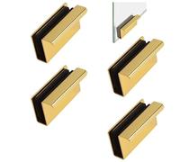 Zykra 4 Piezas Tiradores de Puerta de Cristal, Dorado Pinzas de Cristal Para Puerta de Armario, Sin Taladrar Manilla de Puerta para Puertas Y Armarios de Cristals Sin Marco con Un Grosor de 3-6 Mm