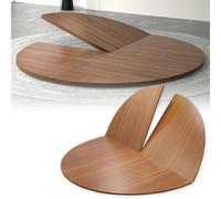 Zykuosus 120 130 150 170 180cm Tablero De Mesa Redonda Plegable Madera, Extensión Temporal Comedo Sin Patas para Restaurante(Yellow Teak,150cm/59in)