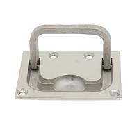 ZYLARUM 316 Stainless Steel Ring Pull Handle | Marine Grade Flush Lift Handle for Boats/Yachts/RVs | Foldable Rectangular Grip Latch, No Drilling Required