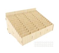 ZYLARUM 48 Grid Wooden Desktop Organizer | Stable Synthetic Wood Multi Cell Phone Display Rack | Office/School/Home Storage Box for Pens, Phones, Cards