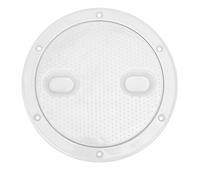 ZYLARUM 6 Inch Deck Plate Inspection Hatch Cover | Non - Slip & Sealed for Boats/RVs/Outdoor | White ABS Plastic, &