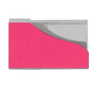 ZYLARUM Business Card Holder | Stainless Steel & PU Leather Card Case for Men / Women | Slim Organizer Holds 20 Cards, Thoughtful Present (980#A)