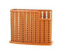 ZYLARUM Chopsticks Organizer | 3 Compartment Rattan Weaving Drain Cage for Spoons/Forks/Utensils | Hollow Drainer Storage Rack for Kitchen Countertop