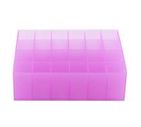 ZYLARUM Lipstick Organizer 24 Grids | Makeup Storage Box for Lipsticks & Cosmetics | Sturdy Acrylic Display Stand/Vanity Tray/Beauty Counter | Space - Saving Design, 5.7x3.7x2.8 Inches (Purple)