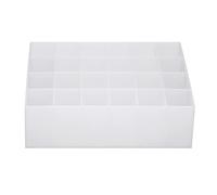 ZYLARUM Lipstick Organizer 24 Grids | Makeup Storage Box for Lipsticks & Cosmetics | Sturdy Acrylic Display Stand/Vanity Tray/Beauty Counter | Space - Saving Design, 5.7x3.7x2.8 Inches (White)