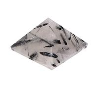 ZYLARUM Rutilated Quartz Pyramid | Authentic Crystal Vitality Tower for Home/Office/Mindfulness | Black Rutilated Quartz Harmonizing Stone | Uplifting Vibes & Good Fortune