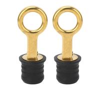 ZYLARUM Screw Type Compression Drain Plug | Brass & Rubber Leak - Proof Closure for Boats/Yachts/Marine Vessels | 2 - Pack Oxidation Tolerant Drain Plug (1-1/4 Inch)