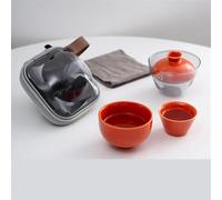 ZYLHGIKBAD Juego de té para Viajes en automóvil, Juego de té de Kung fu, Juego de té para Exteriores, Taza de té con Filtro portátil, Juego de té de Viaje y servidores de café (D) (B)