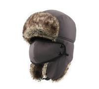 Zylioo Gorro de invierno XXL para cabeza grande, gorro de invierno con orejeras, tamaño 60-65 cm, gorro ruso para snowboard, patinaje al aire libre, gris, XXL