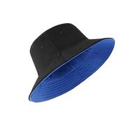 Zylioo Sombrero de pescador de gran tamaño, XXL, 100 % algodón, reversible, moderno, doble cara, para pesca, verano, sol, negro, azul, (Black-Royal Blue), L-XL
