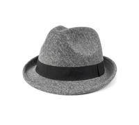 Zylioo Sombreros de fieltro de varios tamaños, sombrero Fedora cálido de tamaño ajustable, sombrero unisex de Manhattan, sombrero cubano de ala corta con cinta, Ala corta, gris, 7 3/4