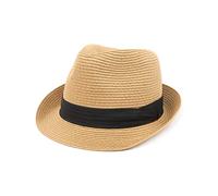 Zylioo Sombreros de fieltro de varios tamaños, sombrero Fedora cálido de tamaño ajustable, sombrero unisex de Manhattan, sombrero cubano de ala corta con cinta, Ala corta, caqui, XX-Large