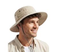 Zylioo Sombreros de sol XL/XXL/3XL para hombres con cabeza grande, sombrero grande UPF50+ de ala ancha, sombrero de safari, sombrero de arbusto de gran tamaño para senderismo, escalada y pesca, beige