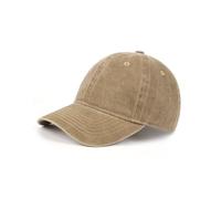 Zylioo XS-S Gorra de béisbol de algodón lavado, gorra de verano para correr de cabeza pequeña, gorra deportiva con protección solar pequeña (nueva 2.0), Caqui, se ajusta a la talla 21-22, XS/S
