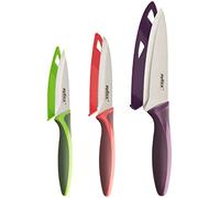 Zyliss E72404 Juego de Cuchillos de 3 Piezas, Múltiples Tamaños, Acero Inoxidable, Multicolor, Cuchillos de Cocina Multiusos, Apto Para Lavavajillas