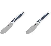 Zyliss E920250 Comfort Cuchillo Esparcir, 10,5cm, Acero Inoxidable Japonés, Mango Gris Oscuro/Blanco, Cuchillo de Mantequilla para Untar de Cocina, Apto Para Lavavajillas (Paquete de 2)