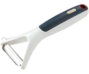 Zyliss E950020 Smooth Glide Pelador en Forma de Y, Plástico/Acero inoxidable, Blanco/Gris, Herramienta Para Pelar Verduras con Hoja Lisa, Apto Para Lavavajillas