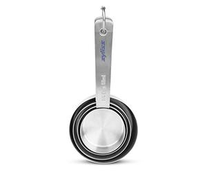 Zyliss E970056 Juego de Vasos Medidores para Cocina, 4 Piezas, Acero Inoxidable, Plata, Medir Ingredientes para Hornear/Líquido/Artículos Secos/Chocolate Caliente