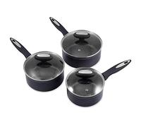 Zyliss E980143 Ultimate Juego de Cazos 3 Piezas, 16/18/20cm, Aluminio Forjado, Negro, Revestimiento Antiadherente, Adecuado Para Inducción y Para Lavavajillas