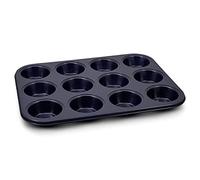 Zyliss E980200 Molde Antiadherente con Huecos Para 12 Magdalenas, Acero Al Carbono, Azul Oscuro, Molde de Horno para Muffins, Cupcakes y Magdalenas, Apto Para Lavavajillas