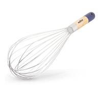 Zyliss E980209 Batidor de Globos, 32cm, Madera/Acero Inoxidable, Plata/Natural/Azul, Batidor de Mano/Horneado/Mezclado/Preparación de Alimentos, Madera de Origen Responsable