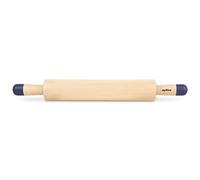 Zyliss E980212 Rodillo Madera de Cocina, 47cm, Madera de Haya, Natural/Azul, Rollo de Pastel, Pizza, Hornear, Masa Mezclas, Madera de Origen Responsable