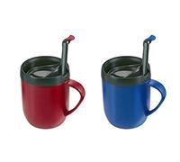 Zyliss E990002 Hot Mug Cafetiere E990003 Hot Mug Cafetiere | Plástico/Silicona | Rojo/Azul | 2 x Taza Café Bundle | Apto Para Lavavajillas | 5 Años de garantía