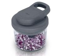 Zyliss Easy Pull Picadora Manual, 800 ml, 3 cuchillas de acero inoxidable, batidora para cebollas picar, cortar, puré, batidora de verduras, carnes, nueces fácilmente, gris