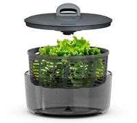 Zyliss Easy Spin Centrifugadora de Ensaladas Grande 6L, Cordón Retráctil, Escurridor Verduras, Sin BPA, Base antideslizante, Tecnología AquaVent™, Botón de parada, Apta para lavavajillas