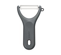 Zyliss Pelador en forma de Y, pelador extra afilado de frutas, verduras y patatas con popote de trigo sostenible, agarre cómodo, cubierta para seguridad, acero inoxidable, apto para lavavajillas