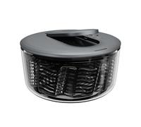 Zyliss Swift Dry - Centrifugador de ensalada grande, 6 L, base antideslizante, cuenco para servir, tecnología AquaVent, bomba con una sola mano, sistema de freno, fácil de limpiar