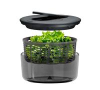 Zyliss Swift Dry Centrifugadora Lechuga Grande 6 L, Tecnología AquaVent™ | Uso con una sola mano, Botón de parada, Salida de Drenaje, Antideslizante, Sin BPA, Escurridor Lechuga y Ensalada, Gris