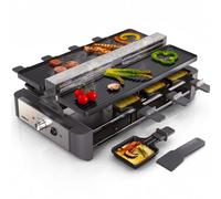 Zyliss Venti Raclette para 8 Personas con Extractor de Humo Integrado | Aluminio Fundido con Revestimiento Antiadherente ILAG, Raclette 8 Personas con 8 Sartenes y Espátulas, 1500 W Raclette Grill