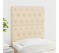 zylophax Cabecero de Cama tapizado en Tela Color Crema con Estructura de Madera Maciza y Espuma Acolchada 80x7x118-128 cm para Dormitorio Matrimonio Juvenil rústico Vintage Confort Lectura Descanso