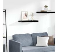 zylophax Estante Flotante de Pared MDF Negro Brillante con Estructura metálica 60x23,5x3,8 cm para salón Dormitorio Oficina, repisa organizadora de Libros Plantas y decoración Modular