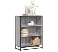zylophax Estantería Madera ingeniería Gris Sonoma con Estructura metálica 80,5x35x107,5 cm, Mueble Organizador para salón Dormitorio Oficina, Estante Modular para almacenaje y decoración Planta