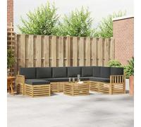 zylophax Juego de sofás de Madera de Acacia sólida para Exterior con diseño Modular, Set Completo de mobiliario para jardín y terraza, Asiento cómodo con cojín, Resistente y fácil de Mantener