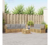 zylophax Juego de sofás de Madera de Acacia sólida para Exterior, Set Modular con Cojines, diseño Moderno y Resistente para jardín, terraza o Patio, Conjunto Completo de Muebles de salón y Comedor