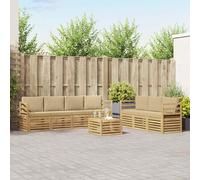 zylophax Juegos de sofás de Madera de Acacia sólida para jardín y terraza, Set Modular Completo con diseño Moderno y Resistente para Exterior, Muebles de salón y Comedor con Asiento cómodo y fácil
