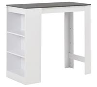 zylophax Mesa Alta de Cocina Blanca con estantería de Madera contrachapada 110x50x103 cm con 3 estantes para Espacio Moderno en Comedor, salón o terraza