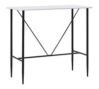 zylophax Mesa Alta de Cocina Blanco MDF con Patas de Metal 120x60x110 cm para Comedor Barra Isla, diseño Moderno y Estable para Interior, hogar, terraza, Estudio y salón