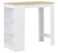 zylophax Mesa Alta de Cocina con estantería Blanca de Madera contrachapada 110x50x103 cm con 3 estantes para Espacio Interior hogar Moderno diseño Funcional